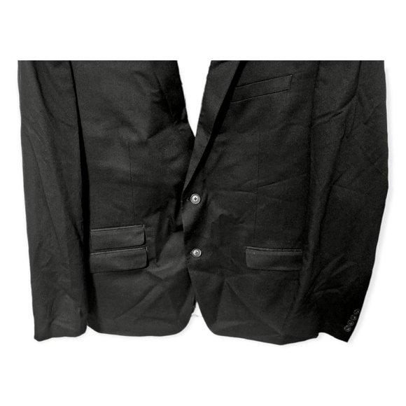 NWOT $395 Perry Ellis Men's Black Slim-Fit 2-Piece Suit Jacket 48L Pants 43Wx34L - Picture 8 of 12